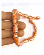 İpe Dizili Seramik Boncuk Turuncu Balık 19mm - 1 Dizi