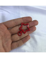 Açık Pudra Pembe Yıldız Şekilli Metal Papağan Klips Anahtarlık Aparatı 1 Adet