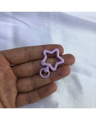 Buz Mavisi Yıldız Şekilli Metal Papağan Klips Anahtarlık Aparatı 1 Adet