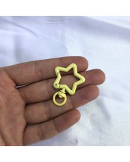 Canlı Fuşya Pembe Yıldız Şekilli Metal Papağan Klips Anahtarlık Aparatı 1 Adet
