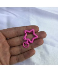 Açık Şeker Pembe Renkli Taşlı Yonca Şekilli Metal Papağan Klipsi 1 Adet