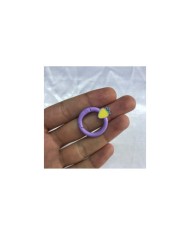 Lavanta Moru Çilek Figürlü Yuvarlak Metal Papağan Klipsi 1 Adet