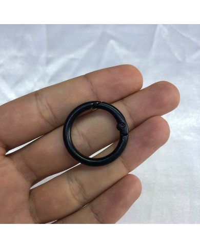 Parlak Siyah Yuvarlak Metal Papağan Klips Halka 1 Adet