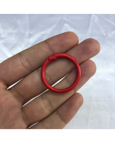 Canlı Kırmızı Yuvarlak Metal Papağan Klips Halka 1 Adet