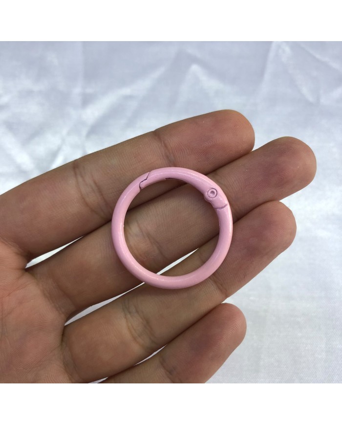 Pudra Pembe Yuvarlak Metal Papağan Klips Halka 1 Adet