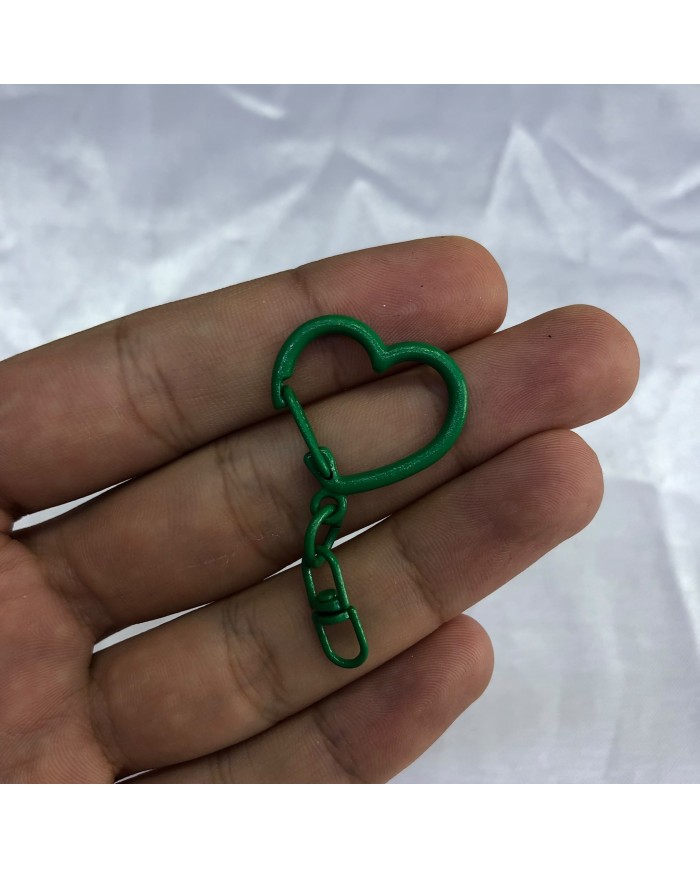 Zümrüt Yeşili Kalp Şekilli Metal Karabina Klips Anahtarlık