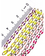 Mineli Sallantılı Kuyumcu Zinciri Altın Pembe 10mm - 1m