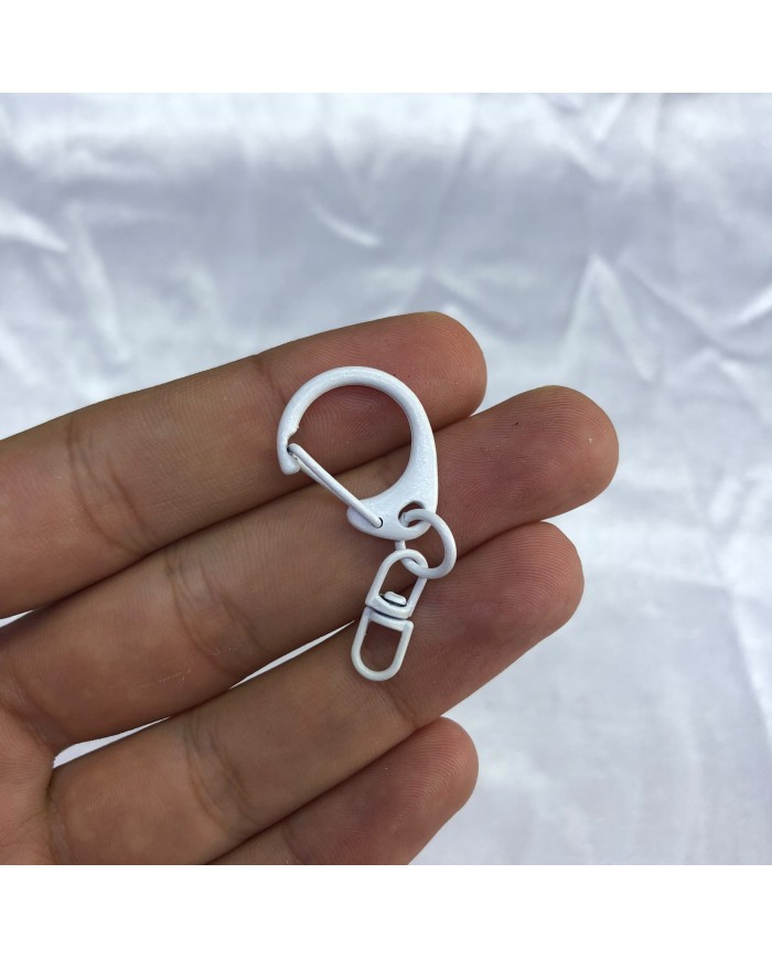 Parlak Beyaz Damla Şekilli Metal Papağan Klips Anahtarlık