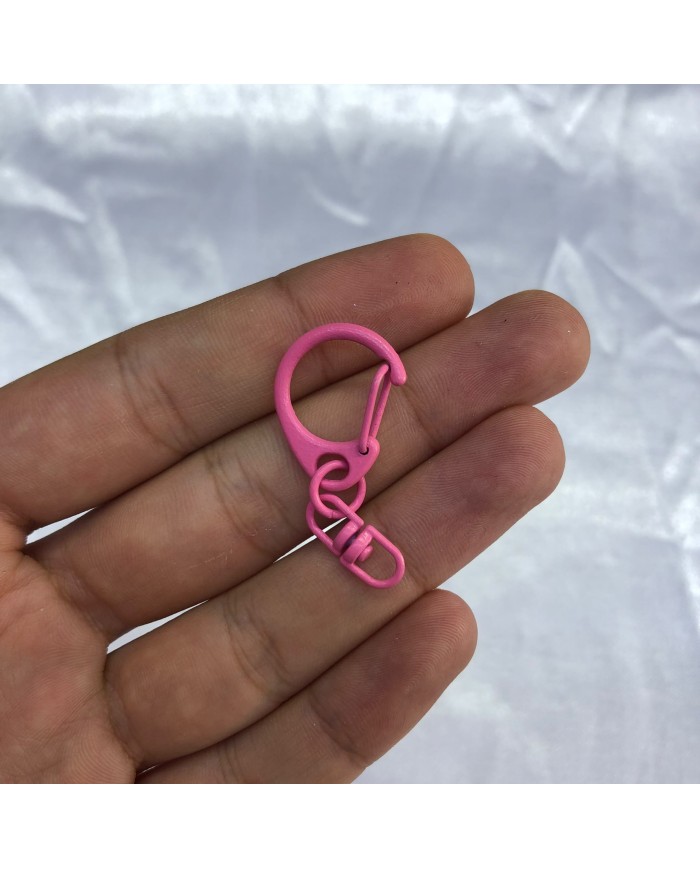 Canlı Fuşya Pembe Damla Şekilli Metal Papağan Klips Anahtarlık