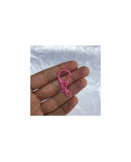 Canlı Fuşya Pembe Damla Şekilli Metal Papağan Klips Anahtarlık