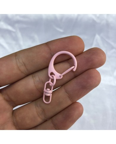 Pudra Pembe Damla Şekilli Metal Papağan Klips Anahtarlık