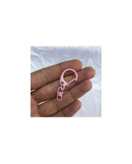 Pudra Pembe Damla Şekilli Metal Papağan Klips Anahtarlık