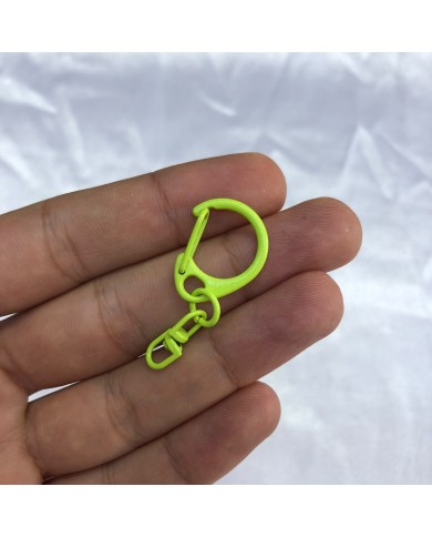 Neon Limon Yeşili Damla Şekilli Metal Papağan Klips Anahtarlık