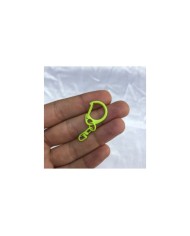 Neon Limon Yeşili Damla Şekilli Metal Papağan Klips Anahtarlık