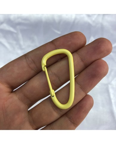 Pastel Limon Sarısı Uzun Üçgen Metal Karabina Klips 1 Adet