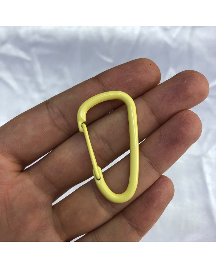 Pastel Limon Sarısı Uzun Üçgen Metal Karabina Klips 1 Adet