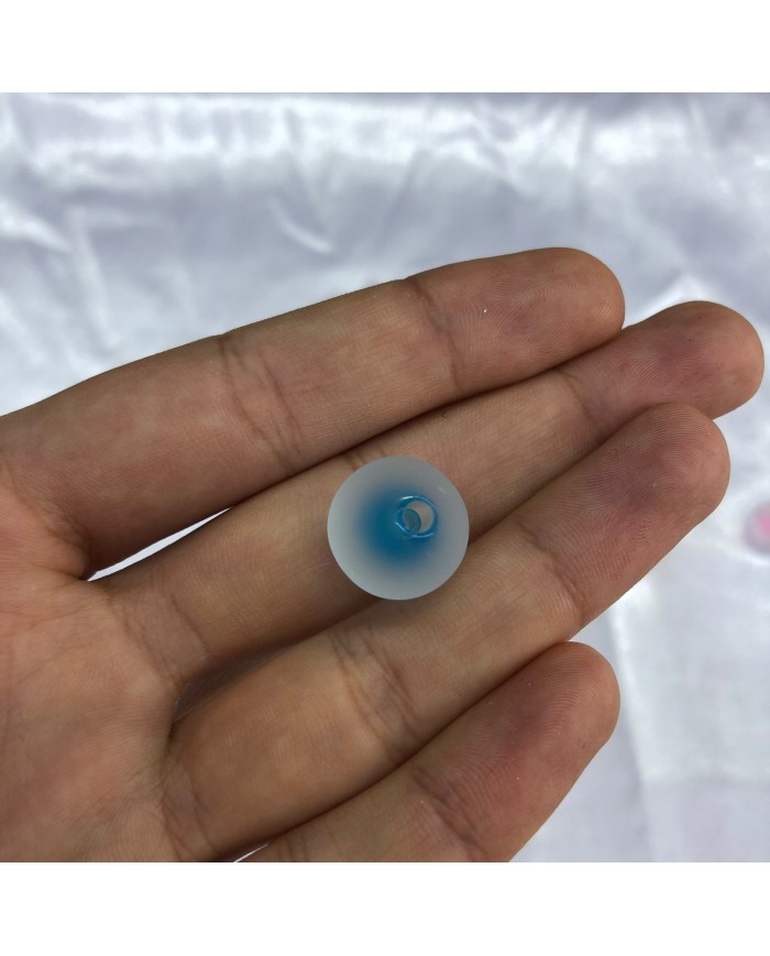 Okyanus Mavisi Renkli Merkezli Buzlu Şeffaf Yuvarlak Plastik