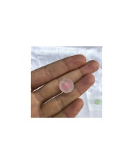 Şeker Pembesi Renkli Merkezli Buzlu Şeffaf Yuvarlak Plastik