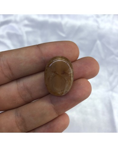 Dumanlı Kahverengi Oval Taş Detaylı Akrilik Kolye ve Bileklik