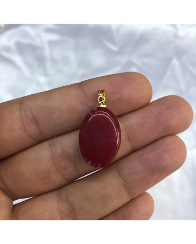 Vişne Bordosu Dikdörtgen Taşlı Oval Akrilik Kolye ve Bileklik