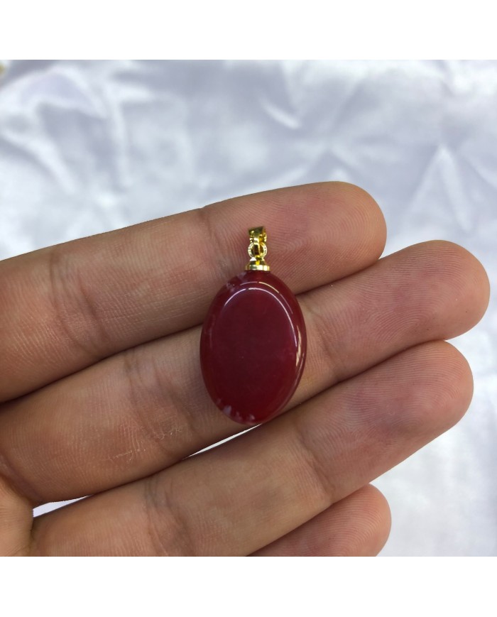 Vişne Bordosu Dikdörtgen Taşlı Oval Akrilik Kolye ve Bileklik