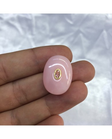 Şeker Pembesi Oval Taş Detaylı Akrilik Kolye ve Bileklik Ucu 1