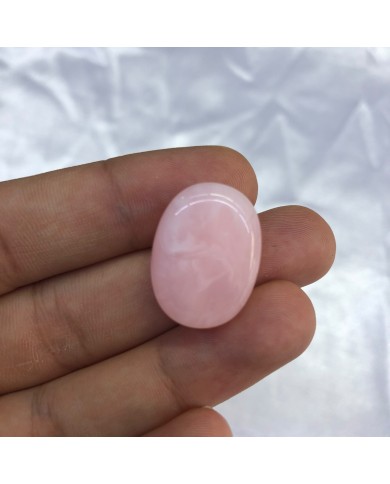 Şeker Pembesi Oval Taş Detaylı Akrilik Kolye ve Bileklik Ucu 1