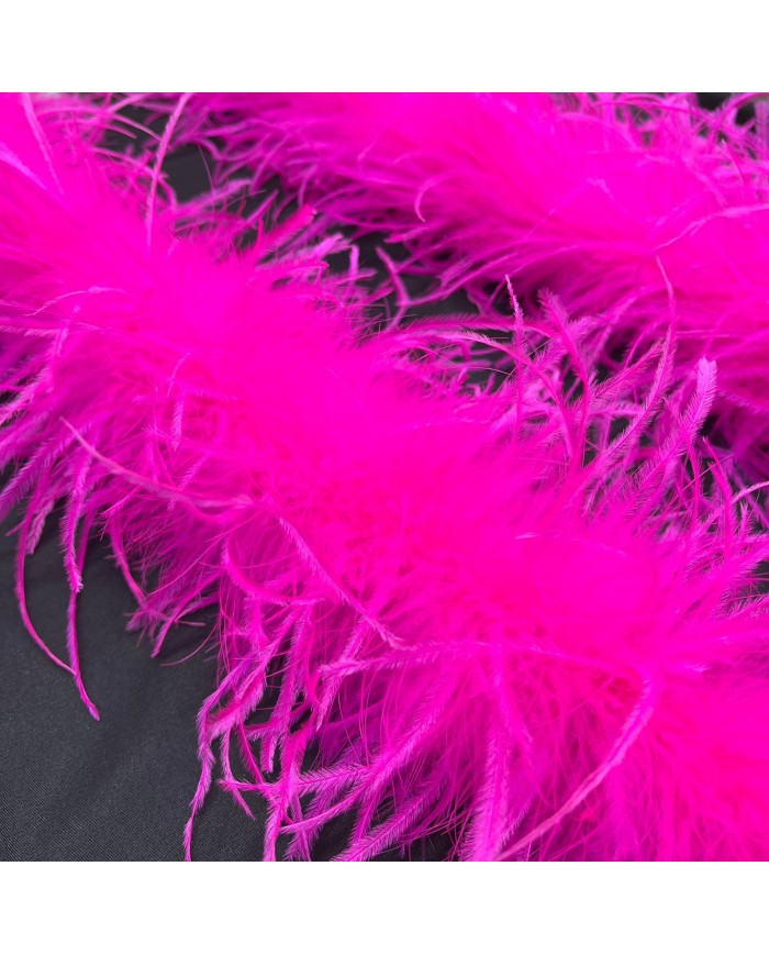 2 Metre Canlı Fuşya Pembe Otriş Tüy