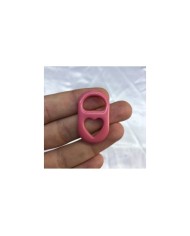Koyu Gül Kurusu Pembe Kalp Boşluklu Büyük Açma Halkası Figürü 1
