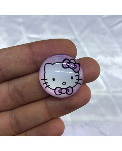 Lavanta Moru Çift Fiyonklu Hello Kitty Desenli Yuvarlak Figürü
