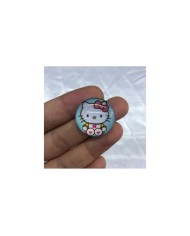 Açık Mavi Oturan Hello Kitty Desenli Yuvarlak Figürü 1 Adet