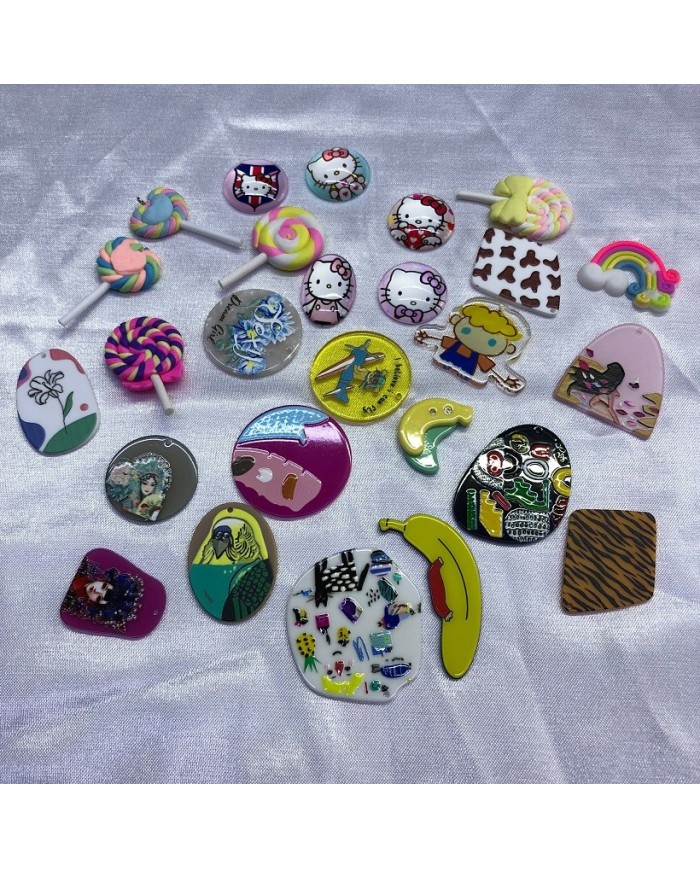Beyaz Kahverengi İnek Desenli Dikdörtgen Aksesuar Ucu 1 Adet