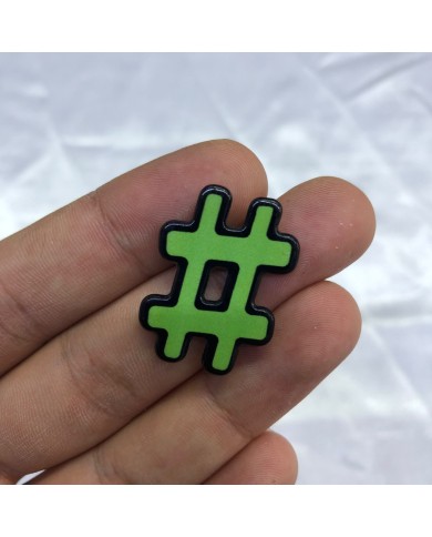 Canlı Yeşil Siyah Hashtag İşareti Figürü 1 Adet