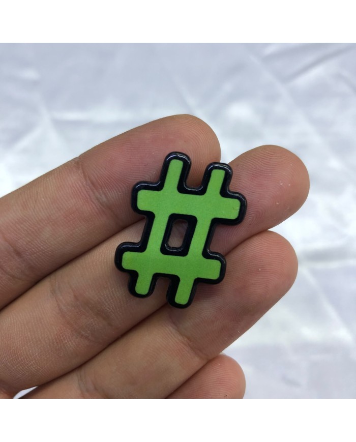 Canlı Yeşil Siyah Hashtag İşareti Figürü 1 Adet