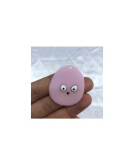 Pastel Lila Pembe Şaşkın Yüzlü Oval Aksesuar Ucu 1 Adet
