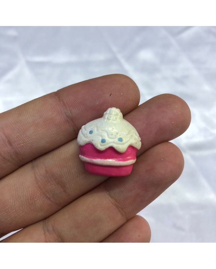 Fuşya Pembe Krem Kremalı Cupcake Figürü 1 Adet