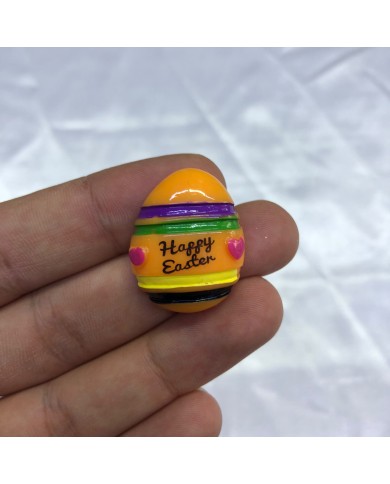 Sarı Mor Yeşil Happy Easter Yazılı Paskalya Yumurtası Figürü 1