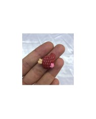 Kızıl Kahverengi Pembe Çiçekli Örgü Dokulu Figürü 1 Adet