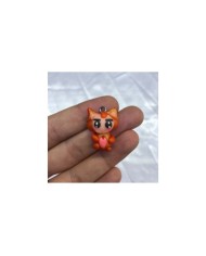 Turuncu Pembe Kedi Kostümlü Karakter Askı Halkalı Figür 1 Adet