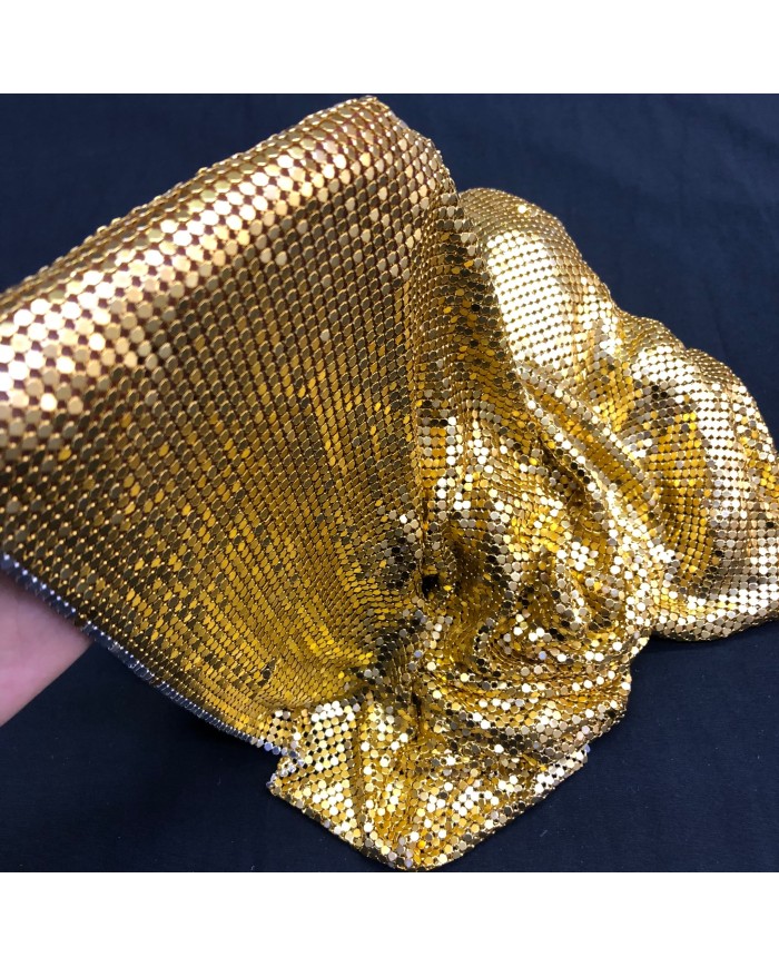 100x150 cm Parlak Altın Renkli Pirinç Mesh Metal Örgü Kumaş 3