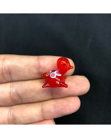 Şeffaf Kırmızı Pembe Benekli Uzun Boyunlu Kaplumbağa Figürlü