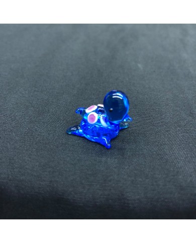 Şeffaf Kobalt Mavisi Pembe Benekli Uzun Boyunlu Kaplumbağa