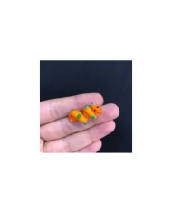 Mandalina Turuncusu Yeşil Benekli Kıvrımlı Yılan Figürlü Cam