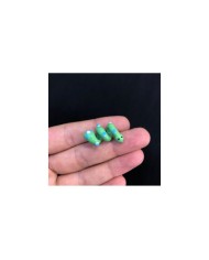 Mint Yeşili Mavi Beyaz Benekli Kıvrımlı Yılan Figürlü Cam Kolye