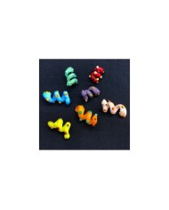 Lavanta Moru Sarı Turkuaz Benekli Kıvrımlı Yılan Figürlü Cam