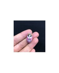 Gül Kurusu Pembe Sarı Saçlı Matruşka Figürlü Seramik Boncuk 1