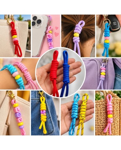 Şeker Pembesi Düz Paracord Hazır Anahtarlık İpi 1 Adet