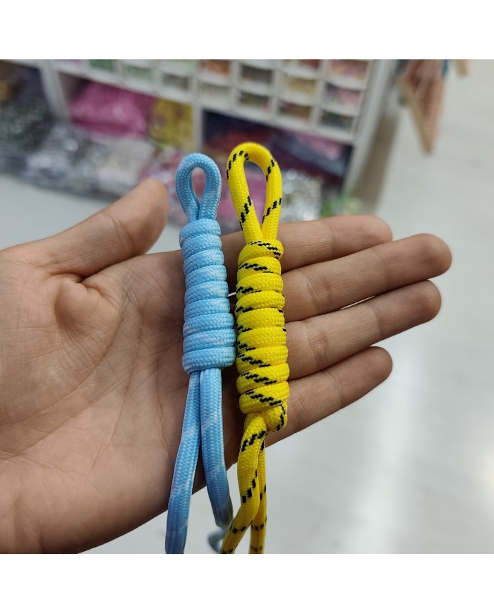 Sarı Siyah Desenli Düz Paracord Hazır Anahtarlık İpi 1 Adet