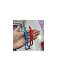Kırmızı Beyaz Desenli Düz Paracord Hazır Anahtarlık İpi 1 Adet