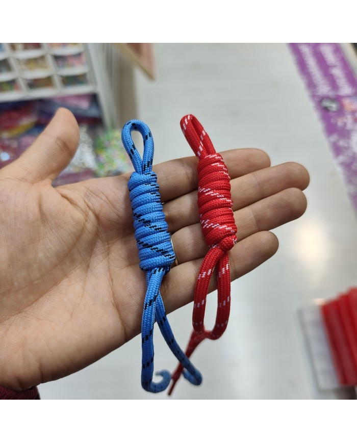 Kırmızı Beyaz Desenli Düz Paracord Hazır Anahtarlık İpi 1 Adet